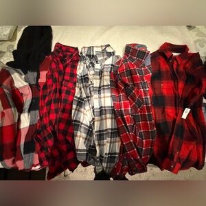 5 Men’s 2XL flannel button downs